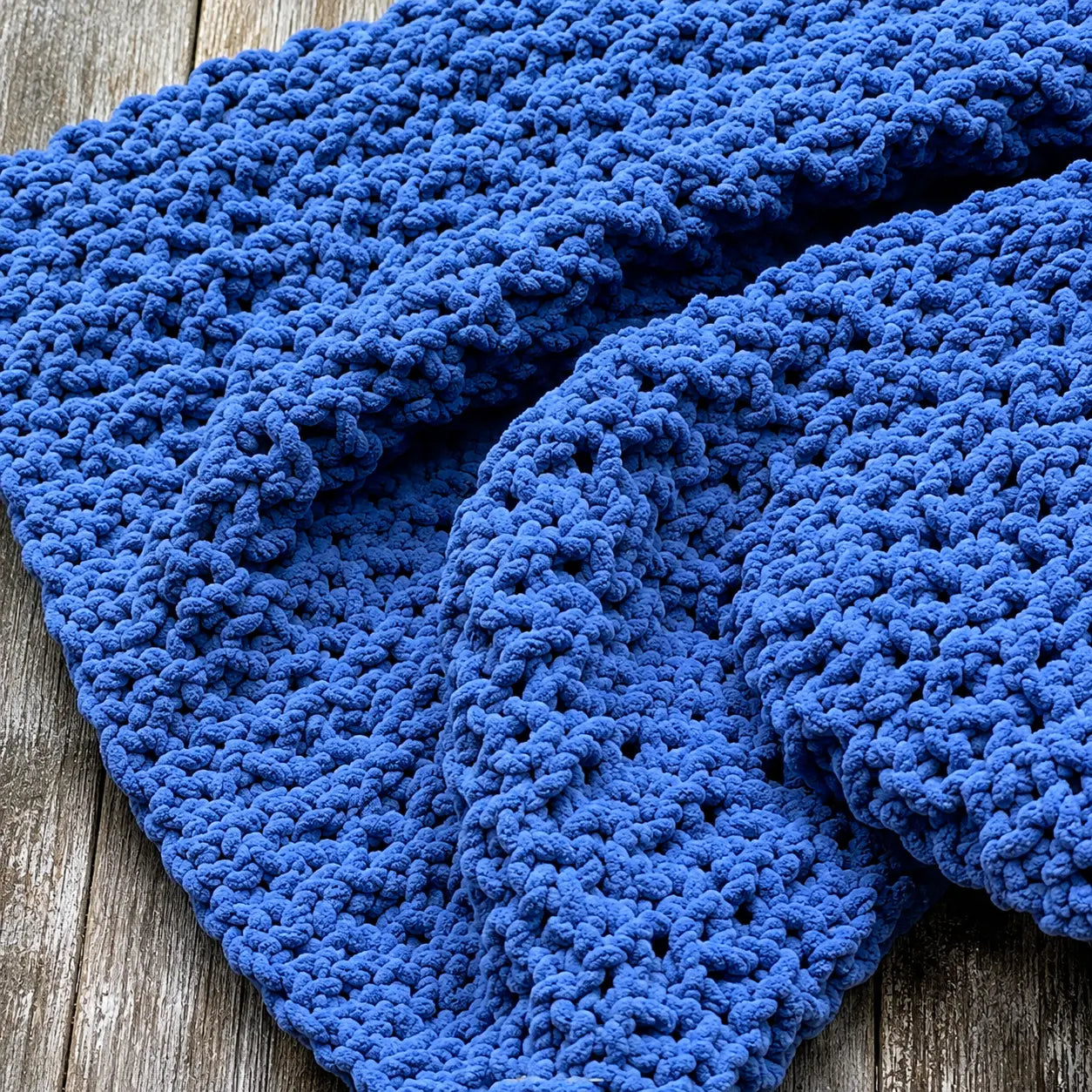 Blue and Pink Multicolor Chunky Crochet Baby Blanket