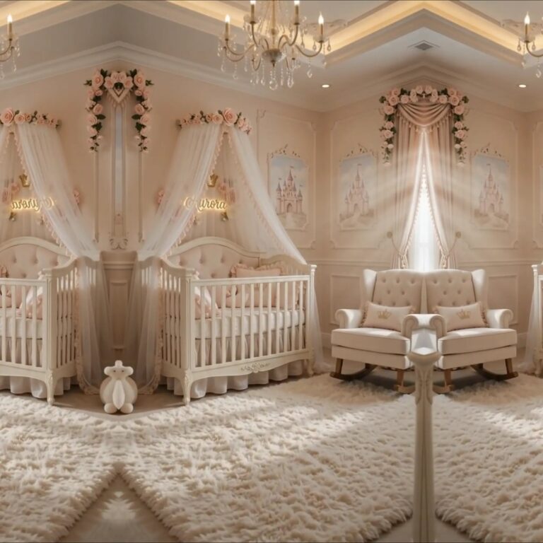 Arabella princess nursery design in soft pink with custom crib bedding