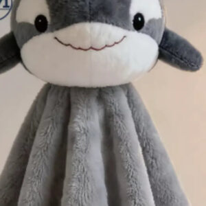 Gray orca lovie, about 10 inches